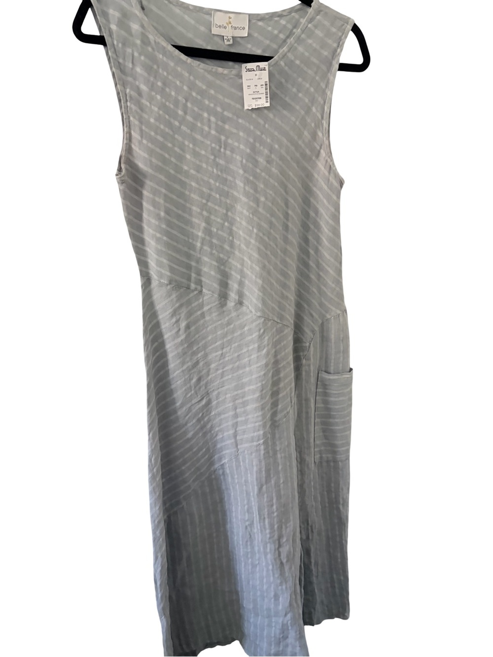 Belle France Linen Maxi Dress Size L NWT Made
